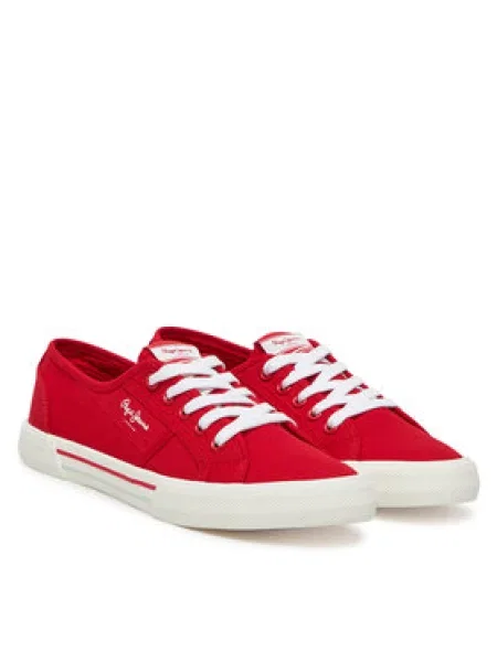 Pepe Jeans Tenisky Brady Basic W Červená bílé