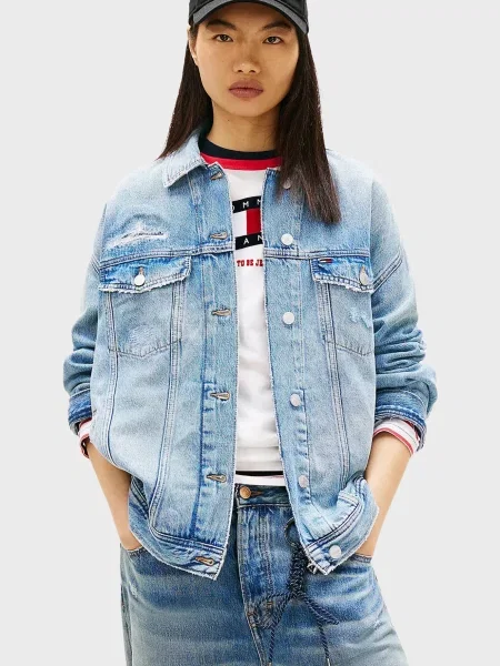 Джинсова куртка Tommy Jeans блакитна