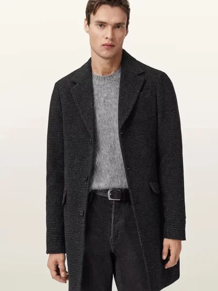 Palton Allsaints de lână negru