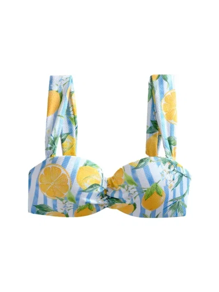 Next Bikini gornji dio svijetloplava / žuta / zelena bijela