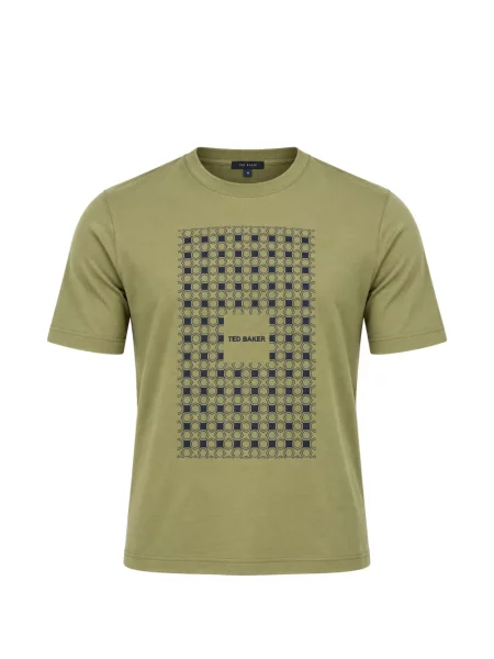 Tricou Ted Baker cu imagine cu imprimeu geometric verde