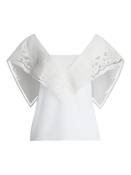 Top Ralph Lauren Collection din dantelă alb