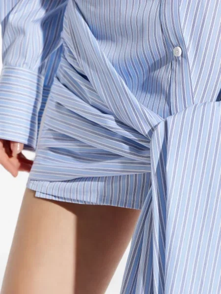 Rochie mini The Attico cu dungi de costum albastru