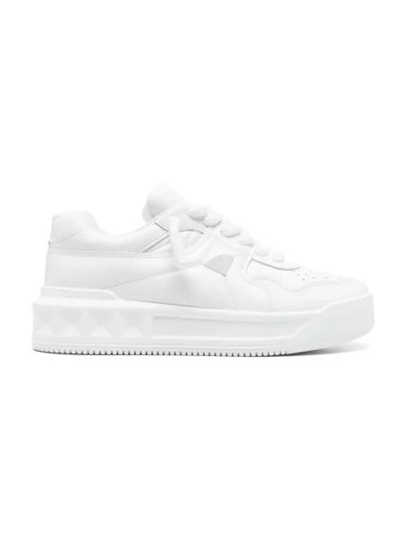 Lniane sneakersy Valentino One Stud białe