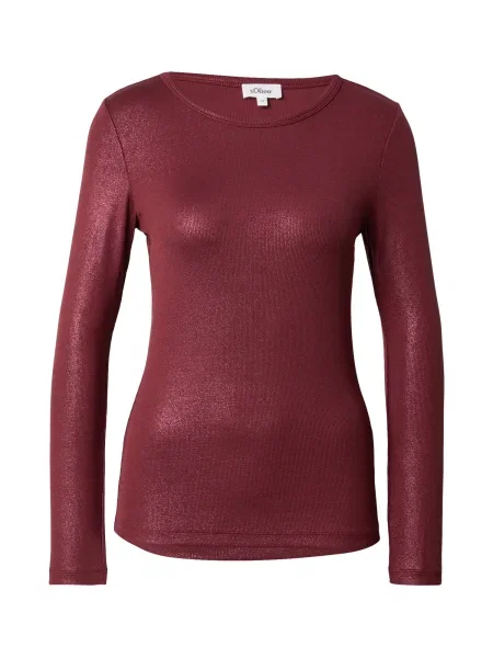 S.Oliver Tricou bordeaux roșu