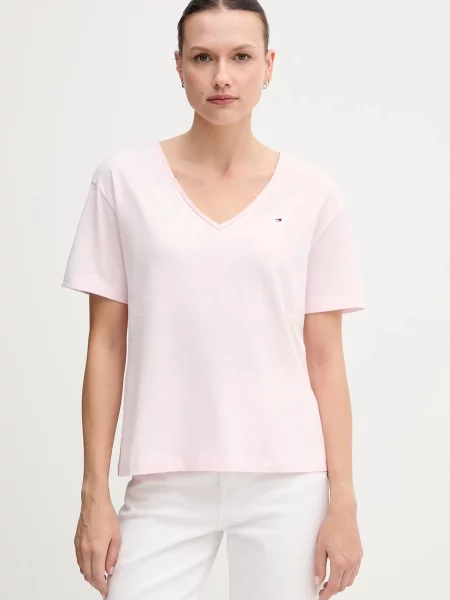 Тениска Tommy Hilfiger дамска розово