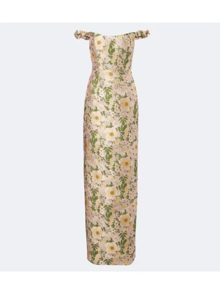 Rochie Markarian cu model floral bej
