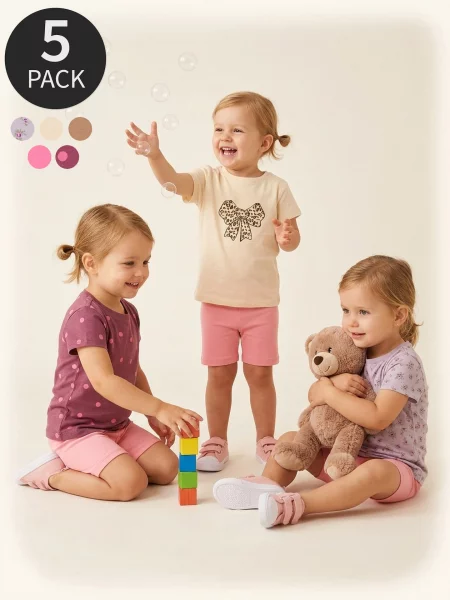 Sinsay trička 5 pack krémová