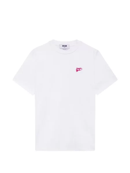 Tricou Msgm cu broderie alb