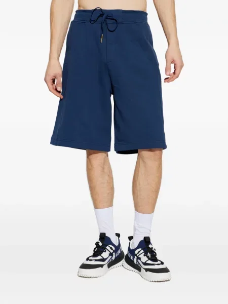 Stahovací šňůrka džínové šortky Versace Jeans Couture s autogramem modré