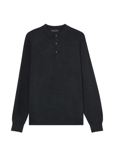 Tricou polo Brooks Brothers de lână gri