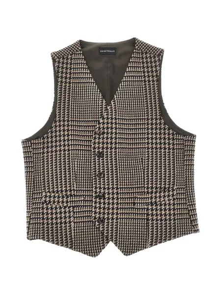 Vestă Emporio Armani în carouri maro