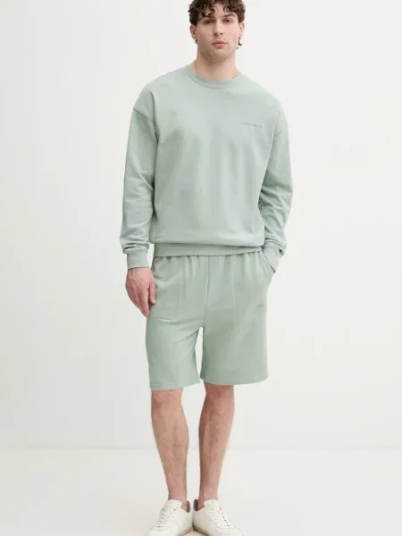 Tommy Hilfiger teplákové šortky pánske s bavlnou zelená