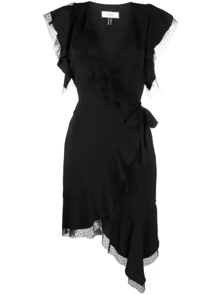 Rochie mini Nissa din tul drapată de costum negru