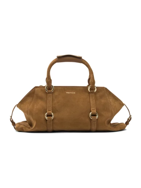 Torebka Alexander Mcqueen skórzana brązowa
