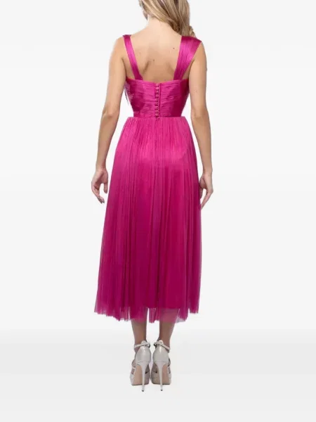 Rochie midi Monarh de mătase roz