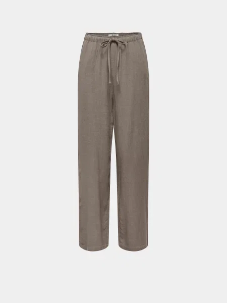 Повсякденні штани Only SIESTA MW PULL-UP LINEN PNT світло-коричневий коричневі