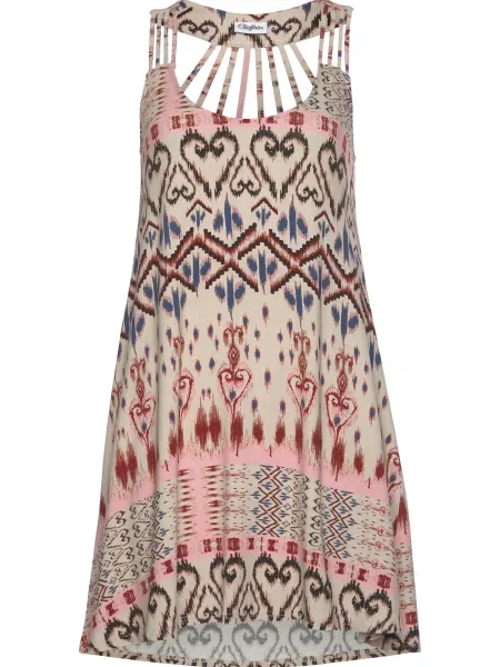 BUFFALO Rochie de plaja crem / albastru roșu deschis negru