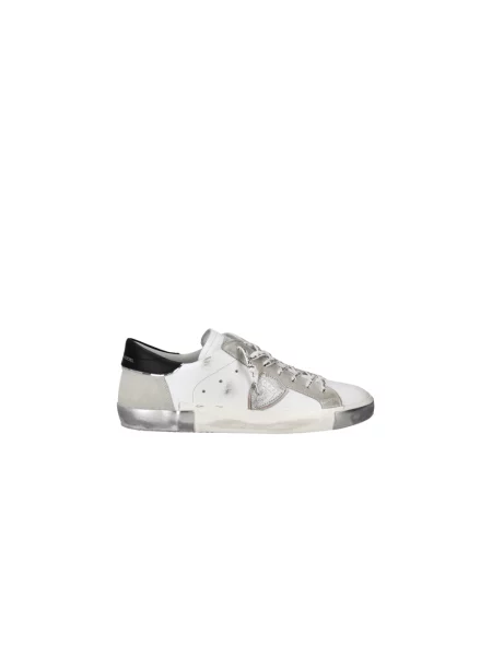 Sneakersy Philippe Model skórzane do tenisa w miejskim stylu białe