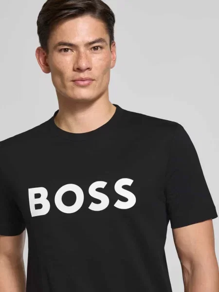 BOSS t-shirt z nadrukiem czarny