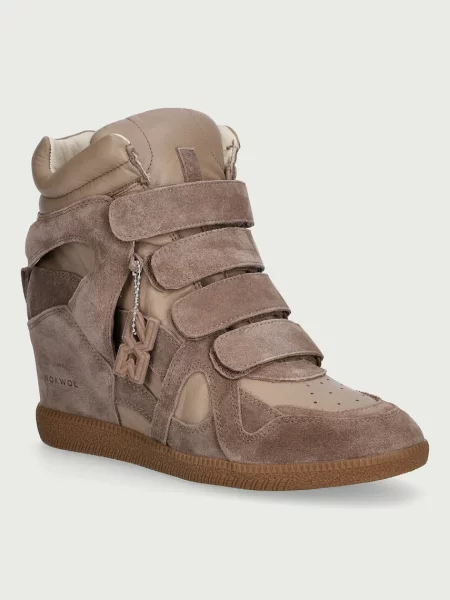 Nokwol Eden Marmo Leather tenisice za žene od brušene kože bež
