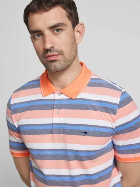 Koszulka polo o kroju regular fit z wyhaftowanym logo Fynch-hatton pomarańczowe