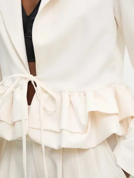 Піджак Answear.LAB без застібки однотонний бежевий