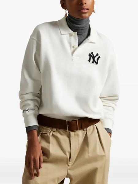 Tricou Polo Ralph Lauren cu broderie de costum cu dungi alb