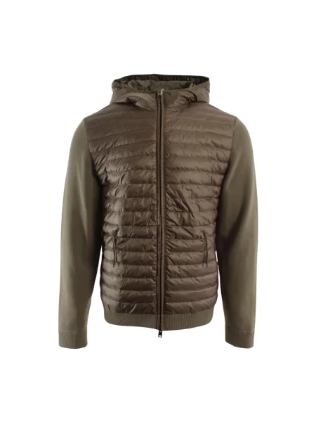 Lniana kurtka Woolrich brązowa