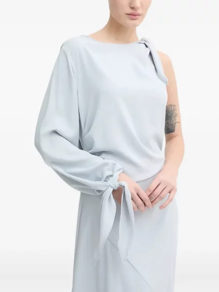 Rochie Samsøe Samsøe cu un umăr gol de costum albastru