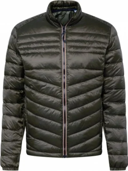 JACK & JONES Geacă de primăvară-toamnă HERO verde pin / bleumarin portocaliu alb