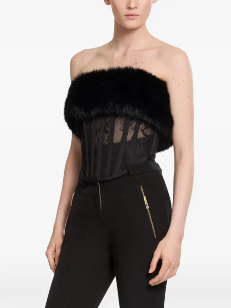 Τοπ Elie Saab με δαντέλα στράπλες μαύρο