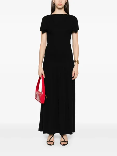 Rochie maxi Toteme plisată de costum negru