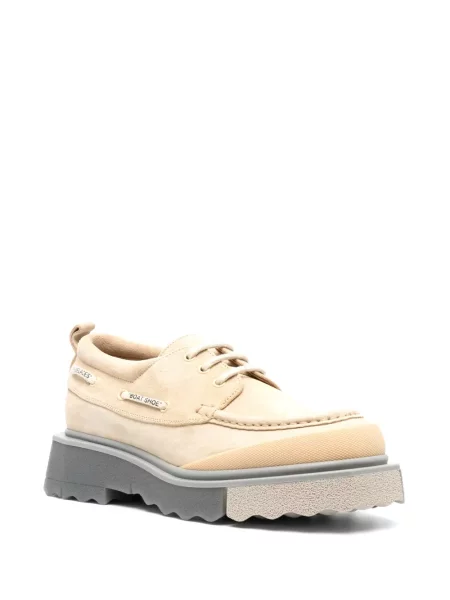 Nėriniuotos loaferiai Off-white su raišteliais chunky balta