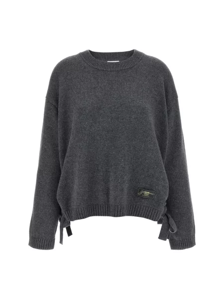 Sweter Ganni wełniany szary