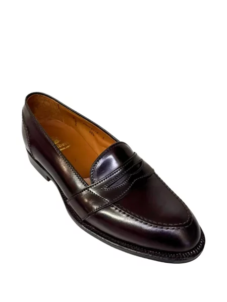 Pantofi loafer Alden din piele cu bretele roșu