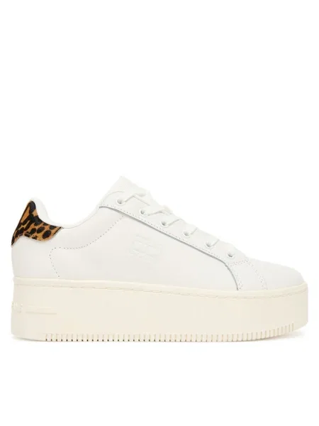 Tommy Jeans Сникърси Tjw Flatform Leopard Sneaker бял