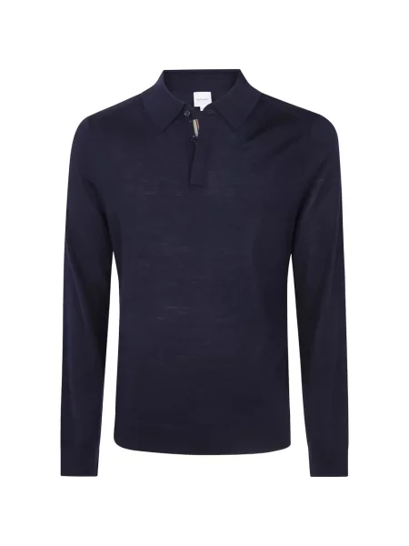 Tricou polo Paul Smith de lână albastru
