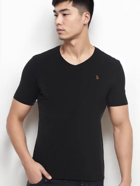 Тениска Dewberry с V-образно деколте черно