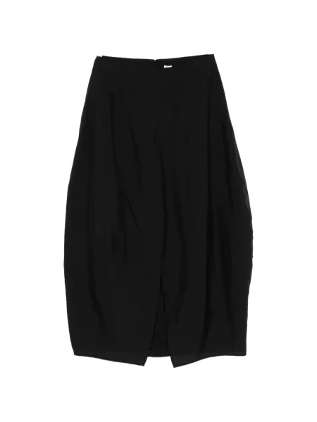 Fustă midi Toteme până la genunchi cu crăpătură negru