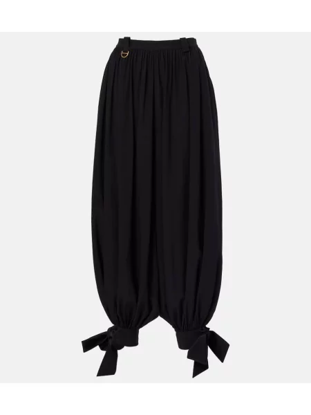 Pantaloni Chloé de mătase negru