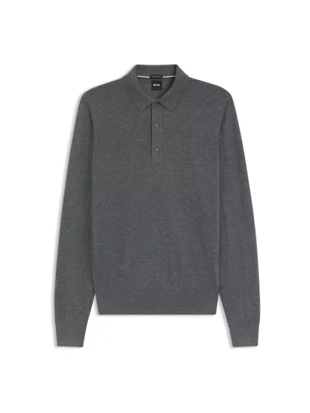 Sweter Boss wełniany szary