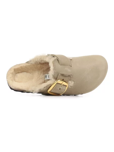 Pantofle Birkenstock s přezkou béžové