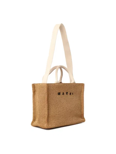 Torba plażowa Marni pleciona brązowa