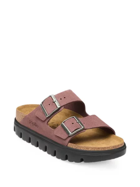 Sandale Birkenstock cu platformă cu cataramă violet