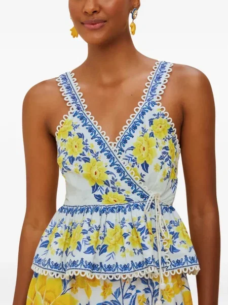 Bluză Farm Rio cu model floral cu imagine alb