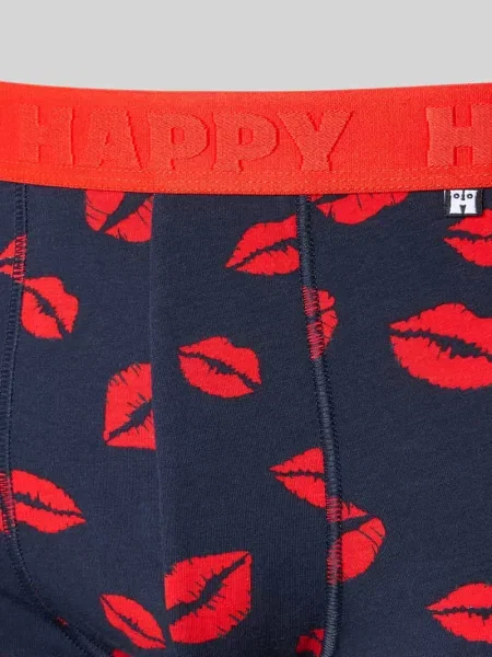 Bokserki z elastycznym z logo w zestawie 3 szt. Happy Socks granatowe