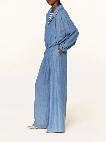 Sem Per Lei Jeansy Wide Leg blau niebieskie