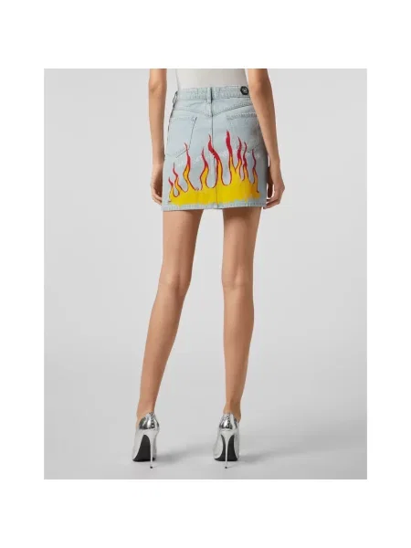 Spódnica jeansowa Philipp Plein niebieska
