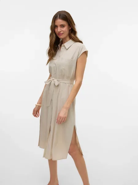 VERO MODA Dolga srajca VMMYMILO srebrno-siva siva